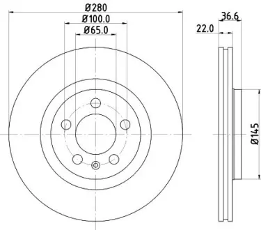 Тормозной диск HELLA PAGID 53954