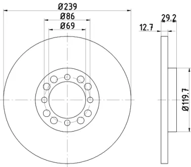 Тормозной диск HELLA PAGID 54003