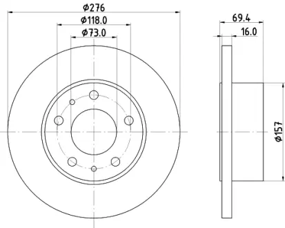 Тормозной диск HELLA PAGID 54047