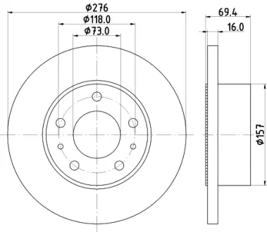 Тормозной диск HELLA PAGID 54048