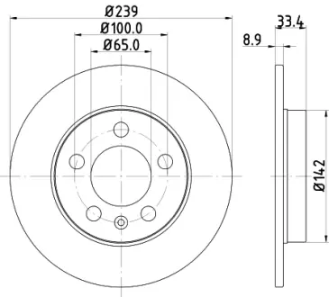 Тормозной диск HELLA PAGID 54058