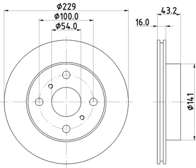 Тормозной диск HELLA PAGID 54132