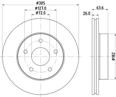 Тормозной диск HELLA PAGID 54136