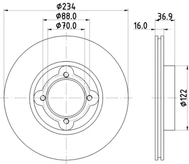 Тормозной диск HELLA PAGID 54140