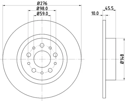 Тормозной диск HELLA PAGID 54147