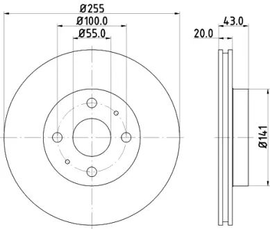 Тормозной диск HELLA PAGID 54156