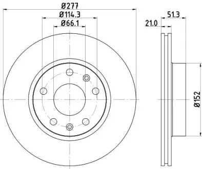 Тормозной диск HELLA PAGID 54157