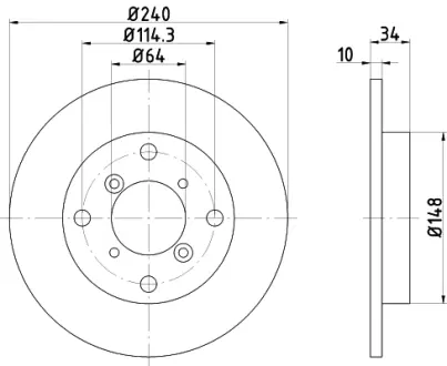 Тормозной диск HELLA PAGID 54172