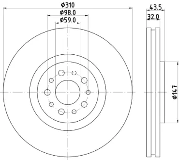 Тормозной диск HELLA PAGID 54181