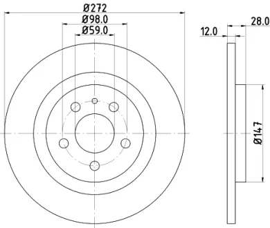 Тормозной диск HELLA PAGID 54182
