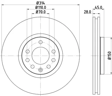 Тормозной диск HELLA PAGID 54188