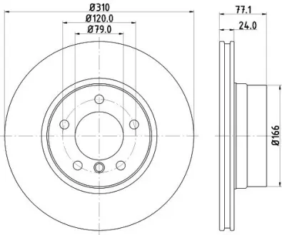 Тормозной диск HELLA PAGID 54225