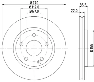 Тормозной диск HELLA PAGID 54245