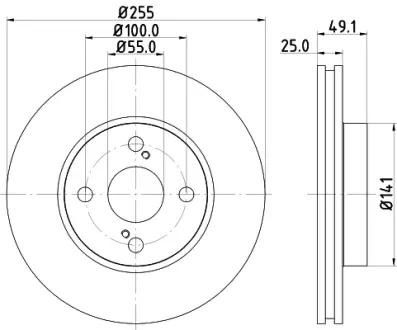 Тормозной диск HELLA PAGID 54259