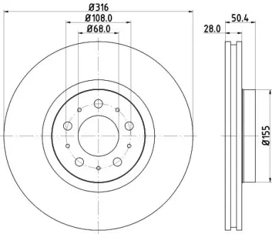 Тормозной диск HELLA PAGID 54266