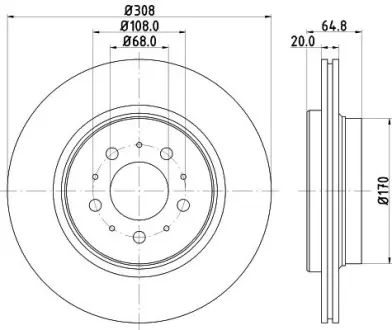 Тормозной диск HELLA PAGID 54268