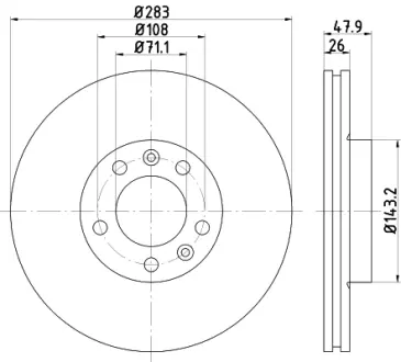 Тормозной диск HELLA PAGID 54294