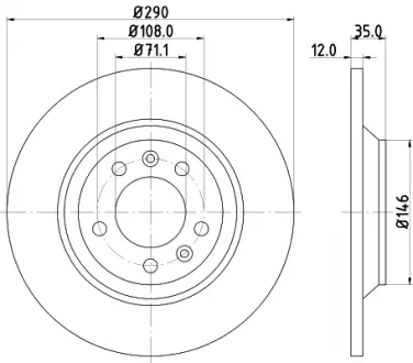Тормозной диск HELLA PAGID 54296