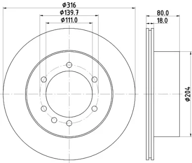 Тормозной диск HELLA PAGID 54299