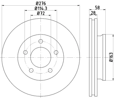 Тормозной диск HELLA PAGID 54300