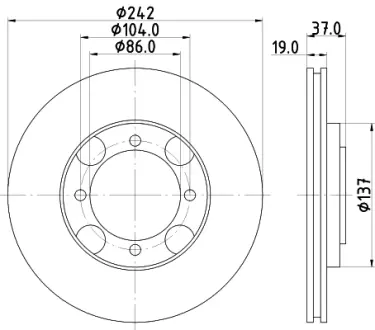 Тормозной диск HELLA PAGID 54307