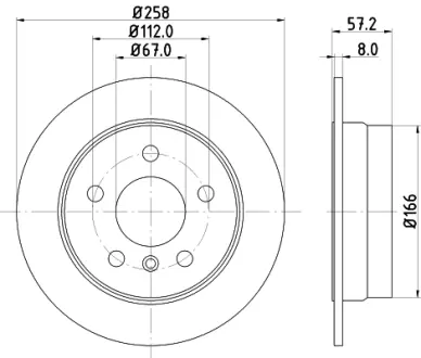 Тормозной диск HELLA PAGID 54321