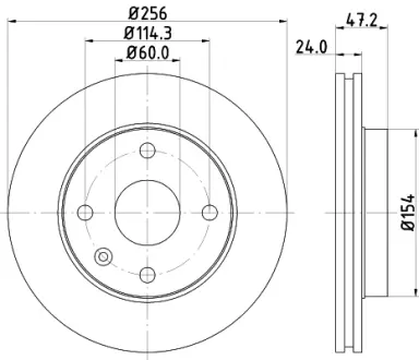 Тормозной диск HELLA PAGID 54335