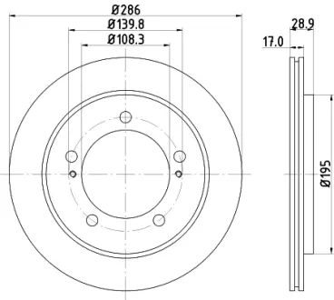Тормозной диск HELLA PAGID 54368