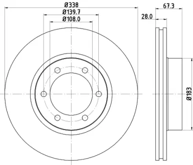 Тормозной диск HELLA PAGID 54373