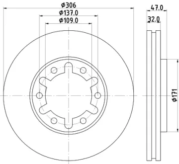 Тормозной диск HELLA PAGID 54383