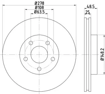Тормозной диск HELLA PAGID 54412