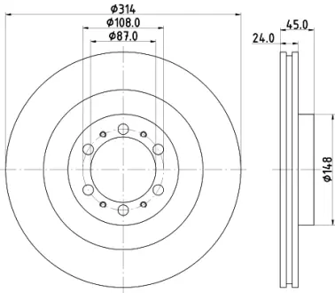 Тормозной диск HELLA PAGID 54448