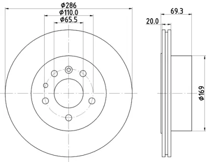 Тормозной диск HELLA PAGID 54449