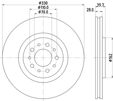 Тормозной диск HELLA PAGID 54451