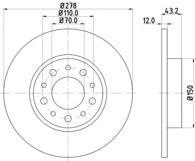 Тормозной диск HELLA PAGID 54452