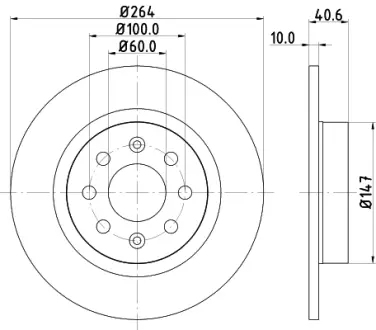 Тормозной диск HELLA PAGID 54459