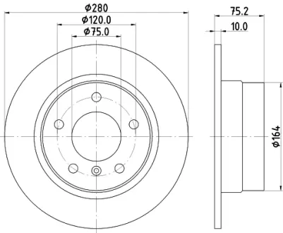 Тормозной диск HELLA PAGID 54460