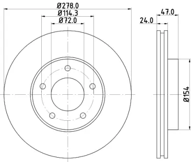 Тормозной диск HELLA PAGID 54465