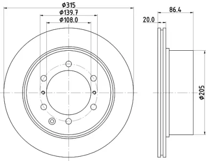 Тормозной диск HELLA PAGID 54467