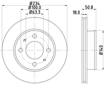 Тормозной диск HELLA PAGID 54468