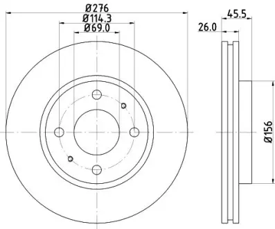 Тормозной диск HELLA PAGID 54487