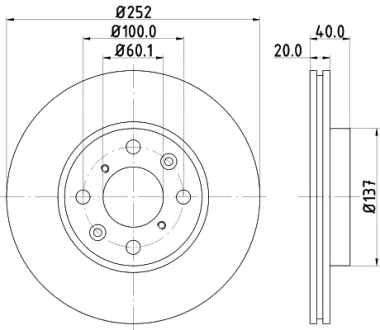 Тормозной диск HELLA PAGID 54489