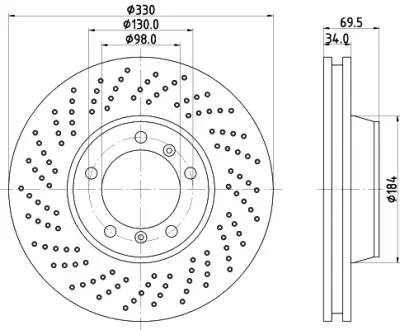 Тормозной диск HELLA PAGID 54499