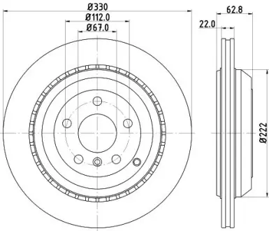 Тормозной диск HELLA PAGID 54509