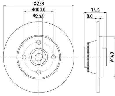 Тормозной диск HELLA PAGID 54541