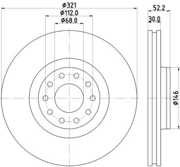 Тормозной диск HELLA PAGID 54547