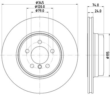 Тормозной диск HELLA PAGID 54550