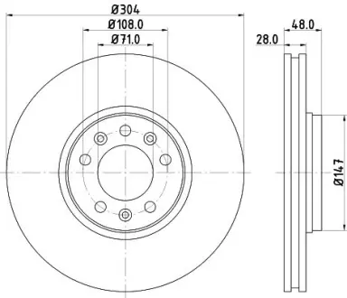 Тормозной диск HELLA PAGID 54570