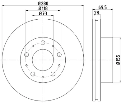 Тормозной диск HELLA PAGID 54572