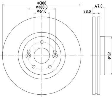 Тормозной диск HELLA PAGID 54577